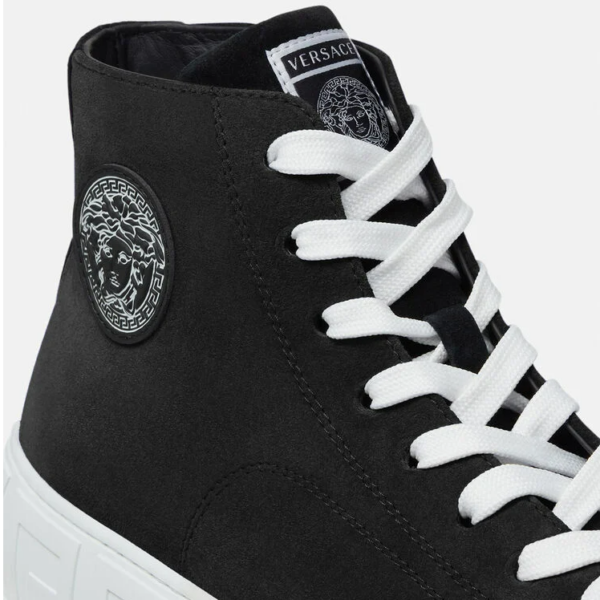 Giày Versace Greca Suede High Top Trainers Black DSU8403-1A00784-1B000 - Ảnh 2