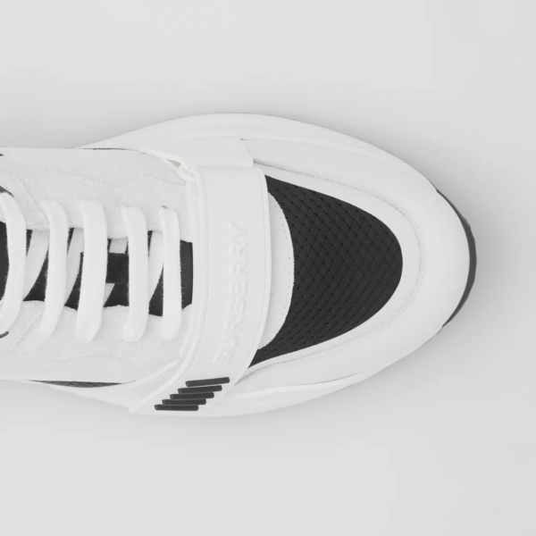 Giày Burberry Suede And Vintage Check Cotton 'Black White' 80518391 - Ảnh 6