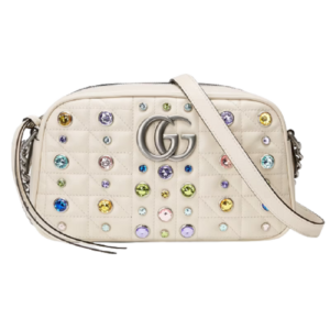 Túi Gucci GG Marmont Small Shoulder White Leather 447632-UM8CX-9171