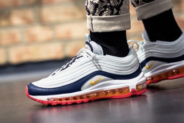 Giày Nike Wmns Air Max 97 'Platinum Navy Orange' 921733-015 - Ảnh 3