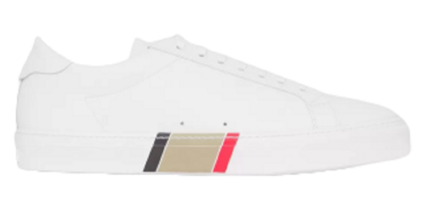 Giày Burberry Stripe Detail Leather 'Optic White' 80432001