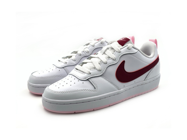 Giày Nike Court Borough Low 2 GS 'White Dark Beetroot' BQ5448-120 - Ảnh 4
