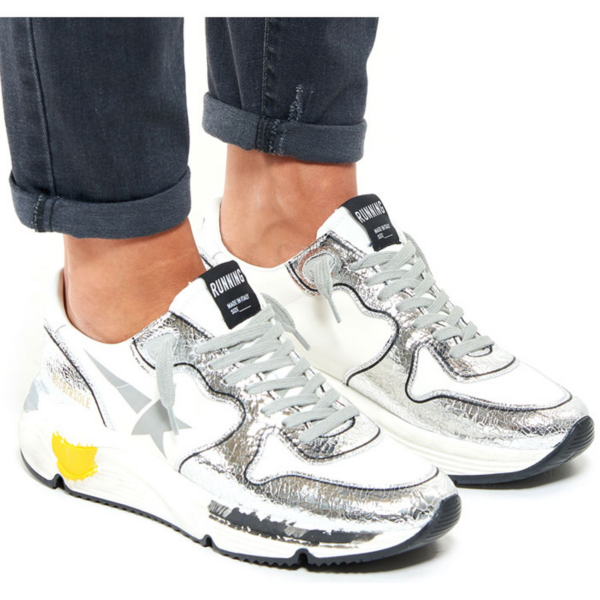 Giày Golden Goose Women's Sneakers Running White Silver GWF00126-F000327-80185 - Ảnh 5