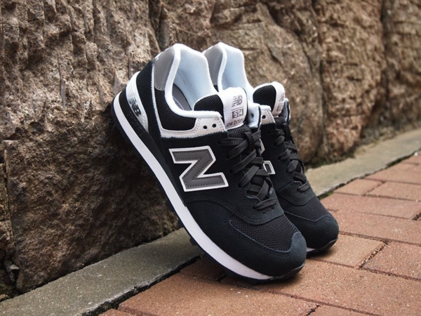 Giày New Balance Wmns 574 Black Grey White W574SKW - Ảnh 4