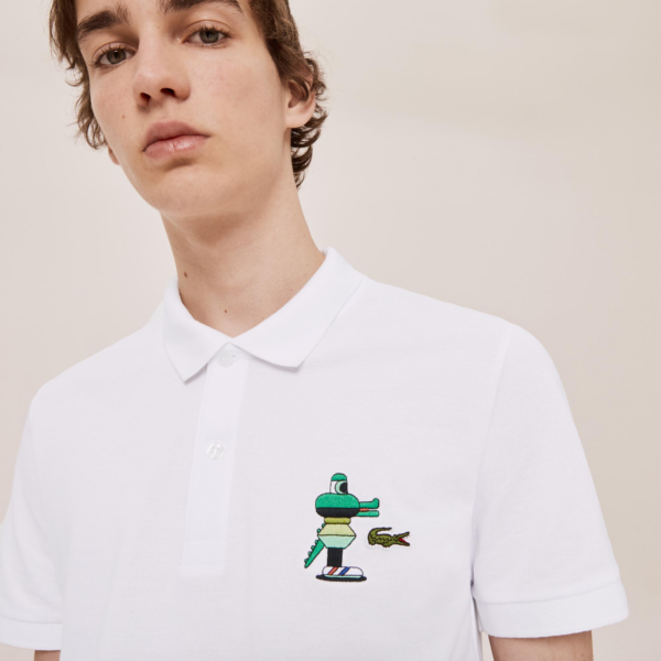 Áo Lacoste Unisex X Jeremyville Design Classic Fit Polo Shirt PH0409-001 - Ảnh 5