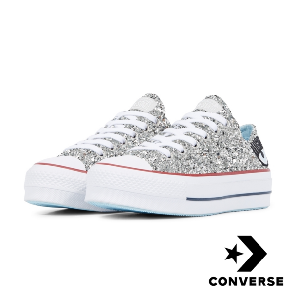 Giày Converse Chiara Ferragni 'Silver Red' 563833C - Ảnh 4