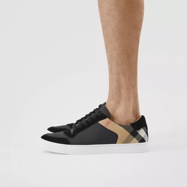Giày Burberry House Check Cotton Sneakers Black P80241241 - Ảnh 2