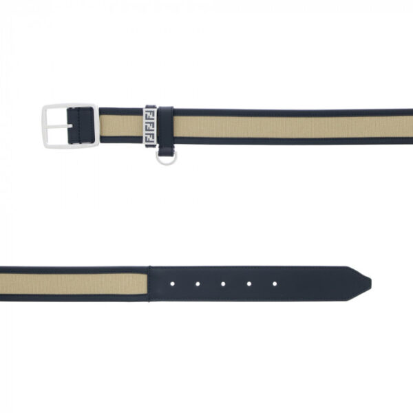 Thắt Lưng Fendi Belt Black Beige Leather 7C0435AFBCF1DZQ - Ảnh 4