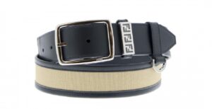 Thắt Lưng Fendi Belt Black Beige Leather 7C0435AFBCF1DZQ