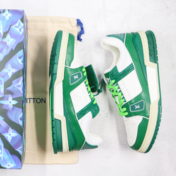 Giày Louis Vuitton Trainer White Green 1A8125 - Ảnh 4