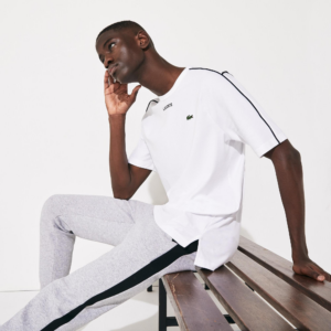 Ao Lacoste Sport Piped Cotton T-Shirt White TH4915-BLD