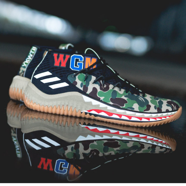 Giày Adidas A Bathing Ape x Dame 4 'Green Camo' AP9974 - Ảnh 8