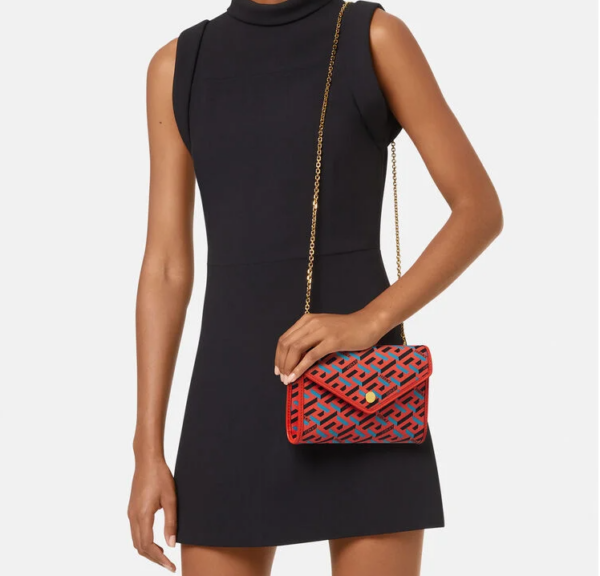 Túi Versace La Greca Signature Pouch Blue Red 1002054-1A01444-5R08V - Ảnh 2