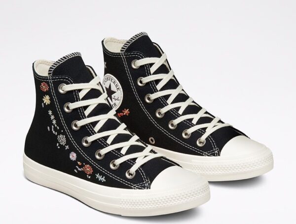Giày Converse Chuck Taylor All Star 70s Hi Embroidery Florets 'Black White' - Ảnh 3