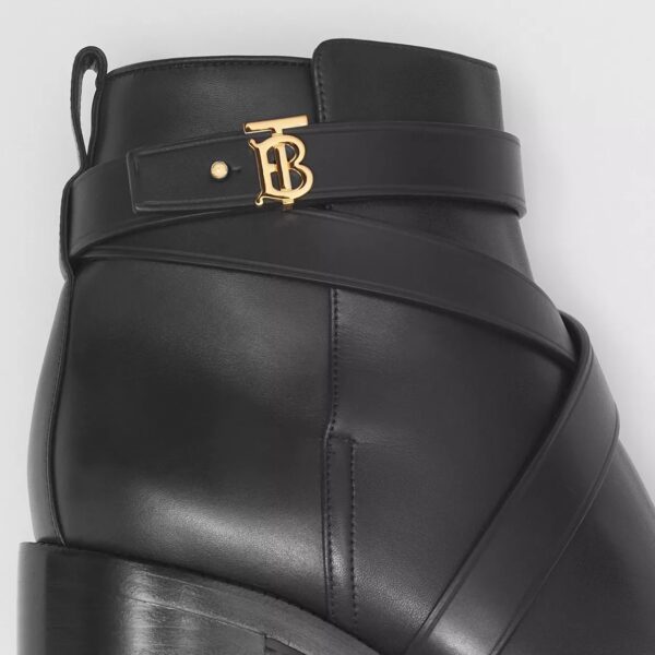 Giày Burberry Monogram Motif Leather Ankle Boots 'Black' 80423691 - Ảnh 4