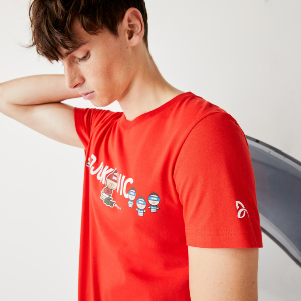 Áo Lacoste Collab Youssef SY Breathable Cotton T shirt TH7543-KHS - Ảnh 4