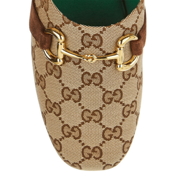 Giày Gucci Monogram Pattern Horsebit Mules 601599-G1710-9773 - Ảnh 4