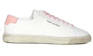 Giày Saint Laurent Andy Low White and Pink Fabric Sneakers 606831-12N70-9035