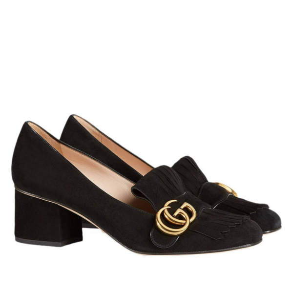 Giày Gucci Leather Mid-Heel Pump 408208-C2000-1000 - Ảnh 6
