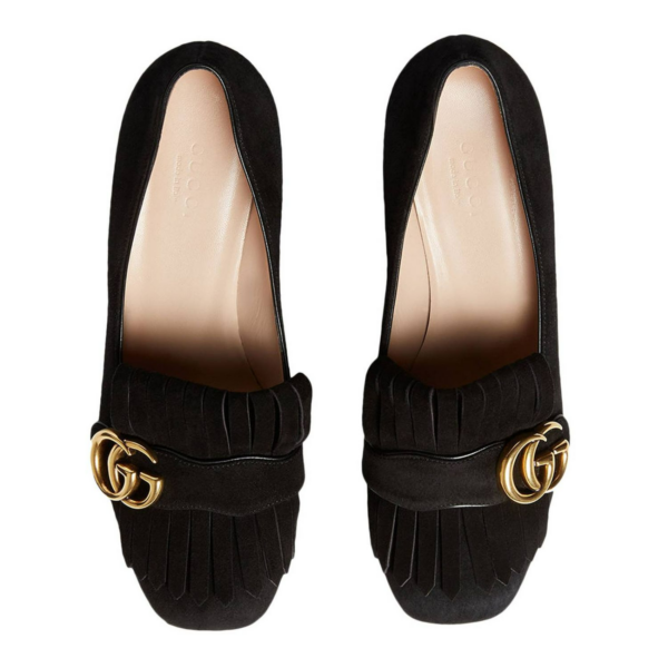 Giày Gucci Leather Mid-Heel Pump 408208-C2000-1000 - Ảnh 3