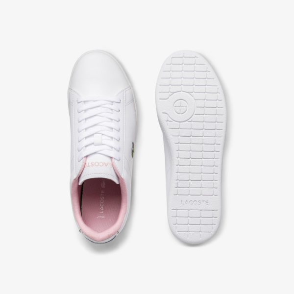 Giày Lacoste Women's Carnaby Evo Leather and Synthetic Sneakers White Pink 740SFA0037-1Y9 - Ảnh 5