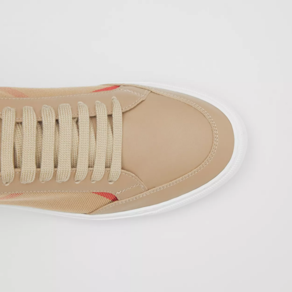 Giày Burberry House Check Cotton Sneakers Tan 80243301 - Ảnh 4