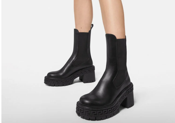 Giày Versace Greca Chelsea Boots Black 1003087-DVTA3-1B000 - Ảnh 3