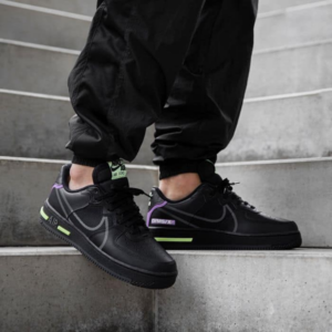 Alternative view of Giày Nike Air Force 1 React GS 'Triple Black' CD6960-001