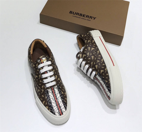 Giày Burberry Brown Monogram Stripe Print E-Canvas 80187541 - Ảnh 2