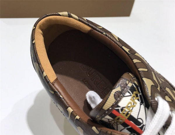 Giày Burberry Brown Monogram Stripe Print E-Canvas 80187541 - Ảnh 5