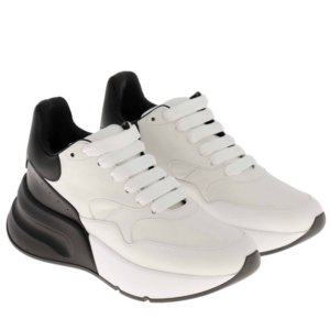 Alternative view of Giày Alexander McQueen Wmns Oversized Runner 'White Black' 553787 WHRU3 9034