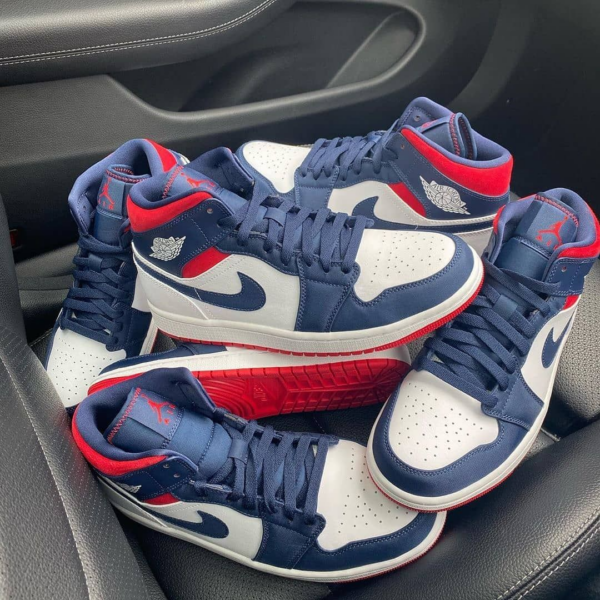 Giày Nike Air Jordan 1 Mid GS 'USA Olympic' BQ6931-104 - Ảnh 5