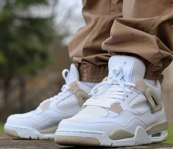 Giày Nike Air Jordan 4 Retro GS 'Linen' 487724-118 - Ảnh 2