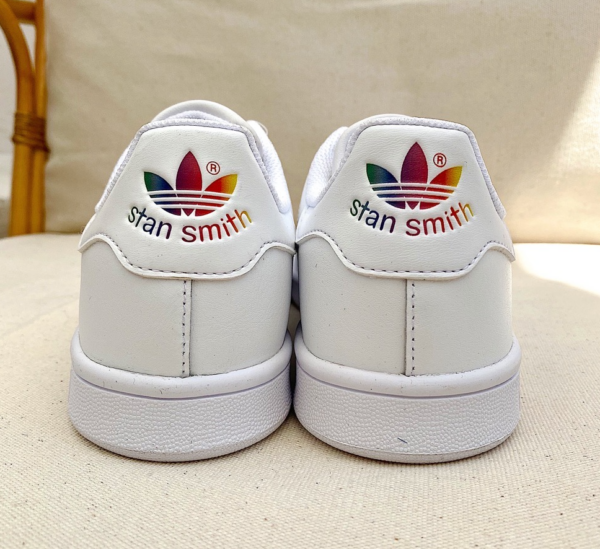 Giày Adidas Stan Smith J 'White Rainbow' EH0739 - Ảnh 5