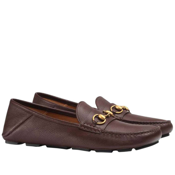 Giày Gucci Brown Horsebit Men's Leather Driver 548604-BXO00-2254 - Ảnh 4