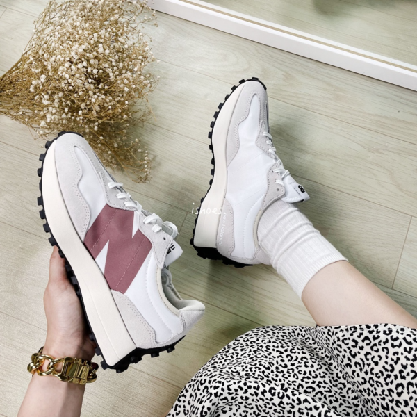 Giày New Balance Wmns 327 'Light Grey Rose' WS327CD - Ảnh 4
