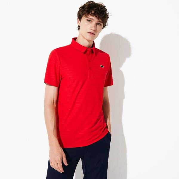 Áo Lacoste Polo SPORT Golf Striped Red DH8132-51-K2Q - Ảnh 2