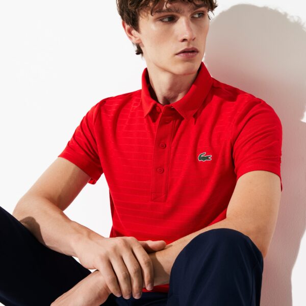 Áo Lacoste Polo SPORT Golf Striped Red DH8132-51-K2Q - Ảnh 3