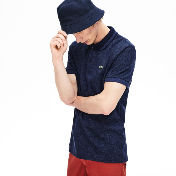 Áo Men's Lacoste Regular Fit Heathered Pique Polo Shirt  PH8863-4TX - Ảnh 3