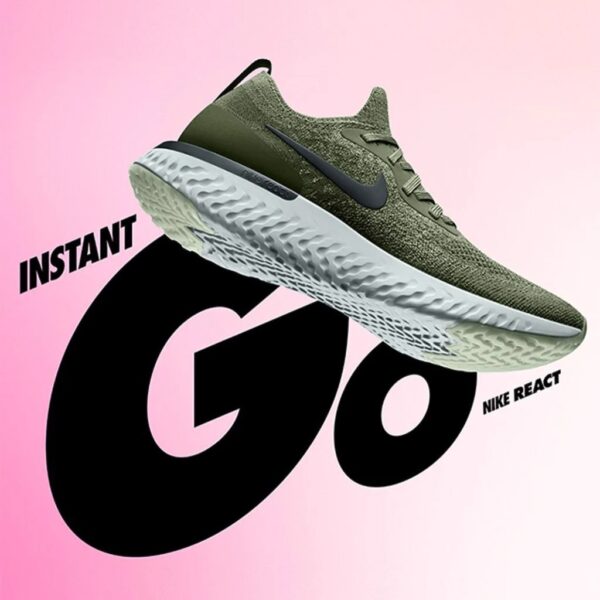 Giày Nike Epic React Flyknit Olive AQ0070-300 - Ảnh 2