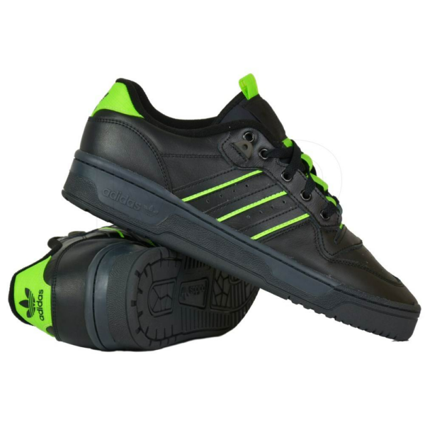 Giày Adidas Originals Rivalry Low Black Neon Green EE4962 - Ảnh 8