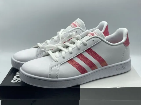 Giày Adidas Grand Court J 'White Real Pink' EG5136 - Ảnh 6