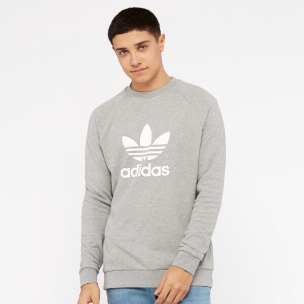 Áo Adidas Trefoil Warm-Up Crew Sweatshirt Grey CY4573 - Ảnh 2