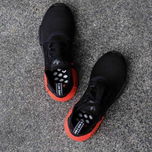 Giày Adidas NMD R1 Core Black 'Solar Red' EE5107 - Ảnh 3