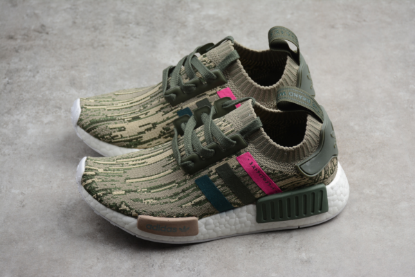 Giày Adidas Wmns NMD_R1 Primeknit 'Green Glitch Camo BY9864 - Ảnh 7