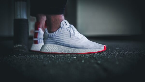 Giày Adidas NMD R2 Runner Primeknit 'White Red' BA7253 - Ảnh 4