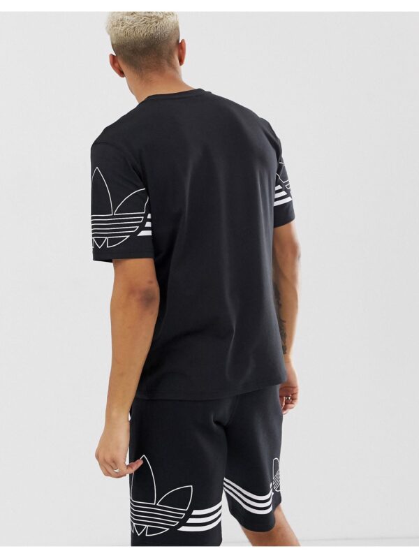 Áo Adidas Originals T Shirt Outline Trefoil Logo Black DU8145 - Ảnh 3