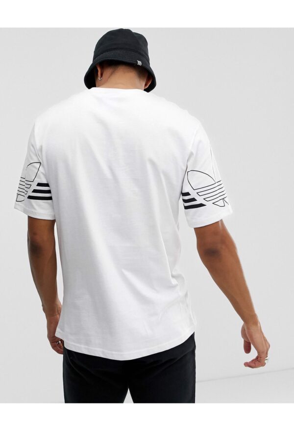 Áo Adidas Originals T Shirt Outline Trefoil Logo White DU8536 - Ảnh 5