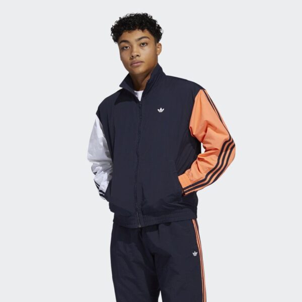 Áo Adidas Shadow Trefoil Windbreaker Legend Ink Signal Coral FM1537 - Ảnh 2
