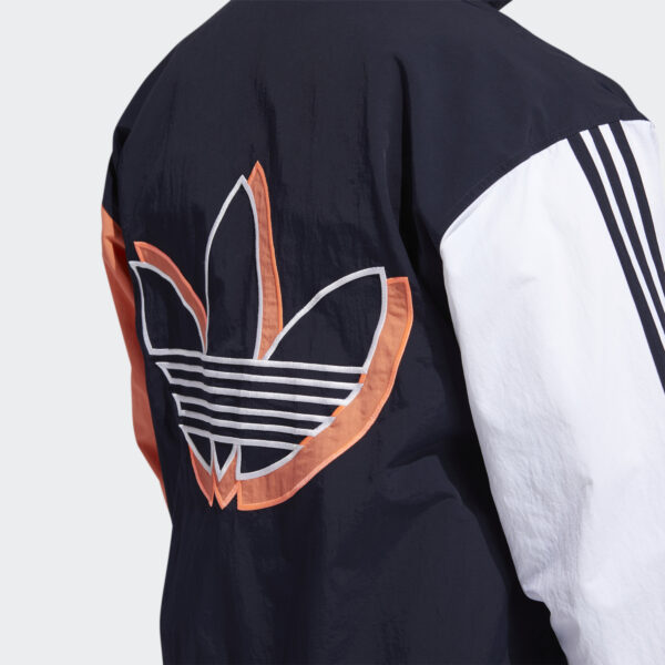 Áo Adidas Shadow Trefoil Windbreaker Legend Ink Signal Coral FM1537 - Ảnh 7